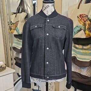 Stylish Black Denim Like Jacket
